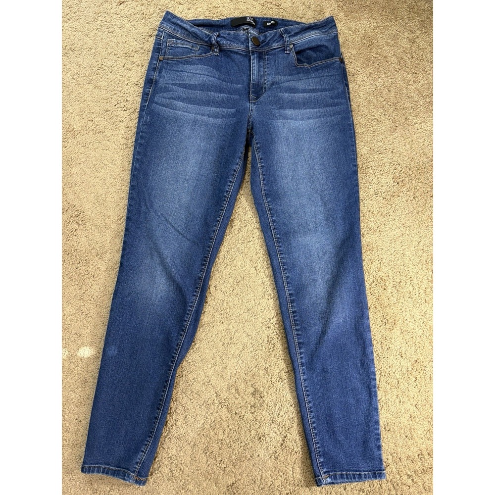 1822 Denim Adrianna Jeans Women Size 12 Blue Denim Mid Rise Skinny Preppy